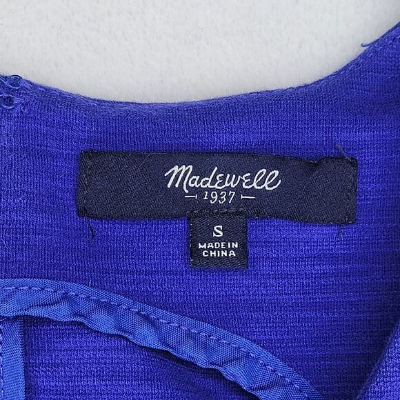 Madewell Cobalt Blue Verse Ponte Sleeveless Dress Pockets Preppy Classy Small - Picture 5 of 10